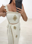 CONJUNTO FALDA LINO BORDADO CONJUNTO FALDA LINO BORDADO